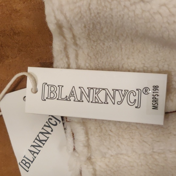 New! BLANK NYC Long Bonded Faux Fur Sherpa Coat Jacket Tan XS - Picture 9 of 12